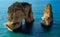 Rock formation in the sea - Pigeons Rock / Sabah Nassar`s Rock / Raouche in Beirut, Lebanon