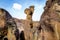 Rock formation in the shape of a dogs head in the Idaho wilderness