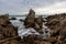 The rock formations on the beach at Petrel Cove located on the Fleurieu Peninsula Victor Harbor South Australia on July 28 2020