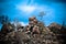 Rock formations and blue sky