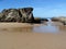 Rock formations on the coast of the sea at Quiberon, France