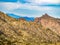 Rock formations on desert mountain