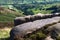 Rock formations at Hope Valley in the Peak District National Park, Derbyshire