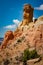 Rock formations look like human faces in the desert near Abiquiu