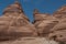 Rock formations in MadaÃ®n Saleh, Saudi Arabia