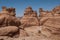 Rock formations in MadaÃ®n Saleh, Saudi Arabia