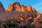 Rock formations resembling falcon, shark, baboon face at greater Spitzkoppe