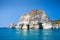 Rock formations and sea caves at Kleftiko shoreline in Milos, Gr