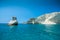 Rock formations and sea caves at Kleftiko shoreline in Milos, Gr