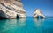 Rock formations and sea caves at Kleftiko shoreline in Milos, Gr