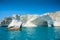 Rock formations and sea caves at Kleftiko shoreline in Milos, Gr