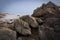 Rock formations showing textures and outcrops formed by weather and time landscape