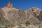 Rock formations into the Valley of the castles. Charyn National Park. Almaty region. Kazakhstan