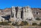 Rock formations and vegetation at Plaza Blanca near Abiquiu, New Mexico