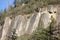 Rock formations in Yosemite valley along road