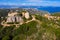 Rock of fortress overlooking to the Mediterranean sea in Begur, Catalonia