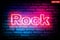 Rock - glowing luminous retro neon style sign