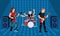 Rock group band concept banner, flat style