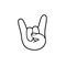 Rock. Hand sign of horns icon
