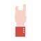 Rock hand sign language flat style icon vector design