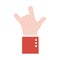 Rock hand sign language flat style icon vector design