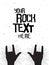 Rock hands silhouettes on a concert,grunge template for your text