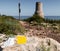 Rock in a landscape near the Torre del Gerro watchtower in Alicante, Spain