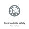 Rock landslide safety outline vector icon. Thin line black rock landslide safety icon, flat vector simple element illustration