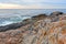 Rock ledges and sea at Pemaquid Point, Maine