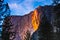 Rock lightened up during the sunset in Yosemite National Park,California,USA