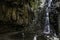 Rock massif of waterfall in baranco de la Arure, La Gomera