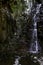 Rock massif of waterfall in baranco de la Arure, La Gomera