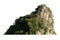 rock mountain hill with  green forest isolate on white background