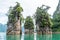 Rock mountain and lake in Ratchaprapa dam, Khoa Sok National Park