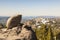 Rock in mountain landscape in Lassen Volcanic National Park