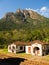 Rock mountains on southern Brazil seen from Marumbi train station