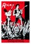 Rock music concert poster with two guitarists and crowd applauding them