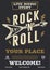 Rock music flyer, live event poster background template with guitar. Rock N Roll background. design illustration