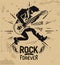 Rock Music Forever Love on Vector Illustration