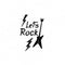 Rock music icon. Musical sign background. Rock lettering. Rock`n
