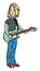 Rock musician cartoon vector