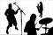 Rock musicians silhouette