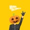 Rock n roll Happy halloween vector greeting card