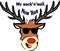 Rock-n-roll New Years deer in glasses vector illustration