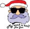 Rock-n-roll New Years Santa Claus vector illustration