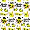 Rock n Roll seamless pattern. print for textiles, backgrounds, printing. Grunge style, hand lettered, vector