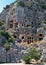 The rock near Mira preserved world famous Lycian tombs