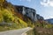 Rock near Neidingen in the Upper Danube Valley in autumn, Germany