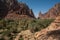 Rock and oasis scenes in Wadi Disah in Tabuk Region, Saudi Arabia