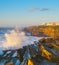 Rock ocean wave town Portugal